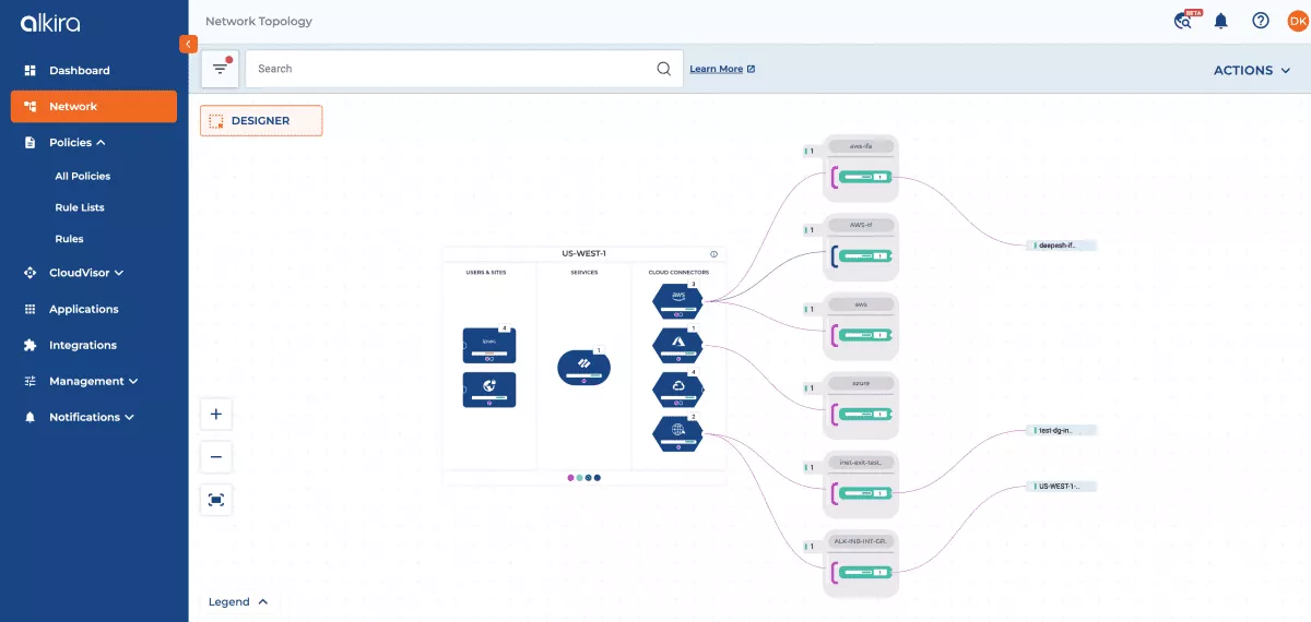 The Alkira platform delivers simple and powerful traffic management, with end-to-end visibility and seamless multi-cloud capabilities